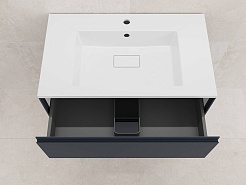 Style Line Тумба под раковину Лима 80 Plus подвесная эмаль графит матовая – фотография-4